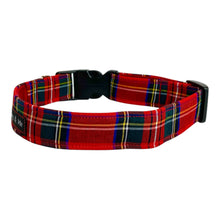 Handmade festive Red Tartan dog collar that is perfect for Christmas. Made in the UK and washable.