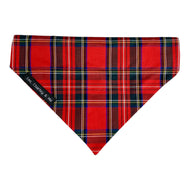 Handmade festive Red Tartan dog bandana that is perfect for Christmas. Made in the UK and washable.