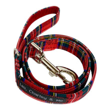 Handmade festive Red Tartan dog lead that is perfect for Christmas. Made in the UK and washable.