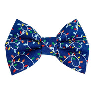 Handmade dog baow tie in the Liberty print Tangled Lights.  Perfect for Christmas. Made in the UK and washable.