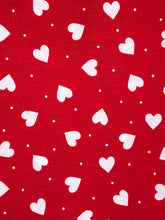 My Valentine Red and  white heart print fabric handmade dog collar, lead and bandana set. Boxed bargain. made in the UK