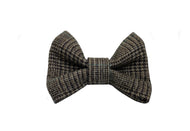 Prince of Wales checked tweed bow tie