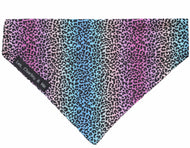 Handmade Rainbow Leopard print dog bandana. Made in the UK and washable