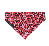 Gorgeous Valentine’s dog bandana in a pretty heart print on a black background. Handmade in the UK. Not just for Valentine’s Day!