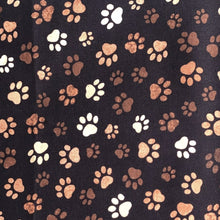 Muddy Paw print  dog bandana with matching hair scrunchie for owners ready for  National Twin with your dog day