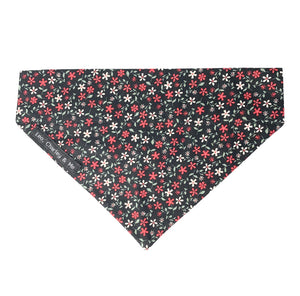 Red floral post dog bandanas with matching. Made in the UK