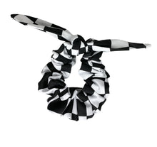 Charley in Paris  monochrome checkerboard print hair scrunchie to match dog accessories 