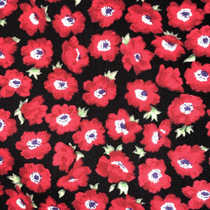 Red Poppy print dog bandana with matching hair scrunchie for owners ready for twin with your dog day