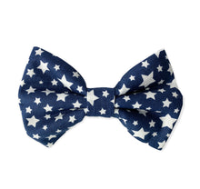 Midnight Sky star print dog bow tie. Handmade woth matching accessories available