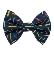 Confetti print Dog bow tie. Made in the UK and washable 
