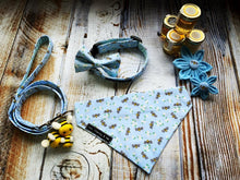 Busy Bees in Blue dog collar