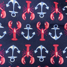 Lobster and anchor  print navy cotton dog bandana and matching  scrunchie for twin wtih your dog day