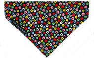 Dog bandana in Ditsy Floral multicolour print, co-ordinates with the Disty floral dog collar.