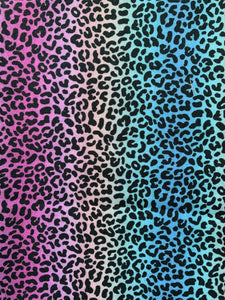 Rainbow Leopard print hand made hair scrunchie 