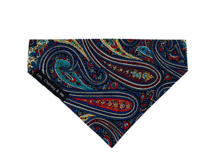 Handmade Paisley print poplin dog bandana  made in the UK  and washable.